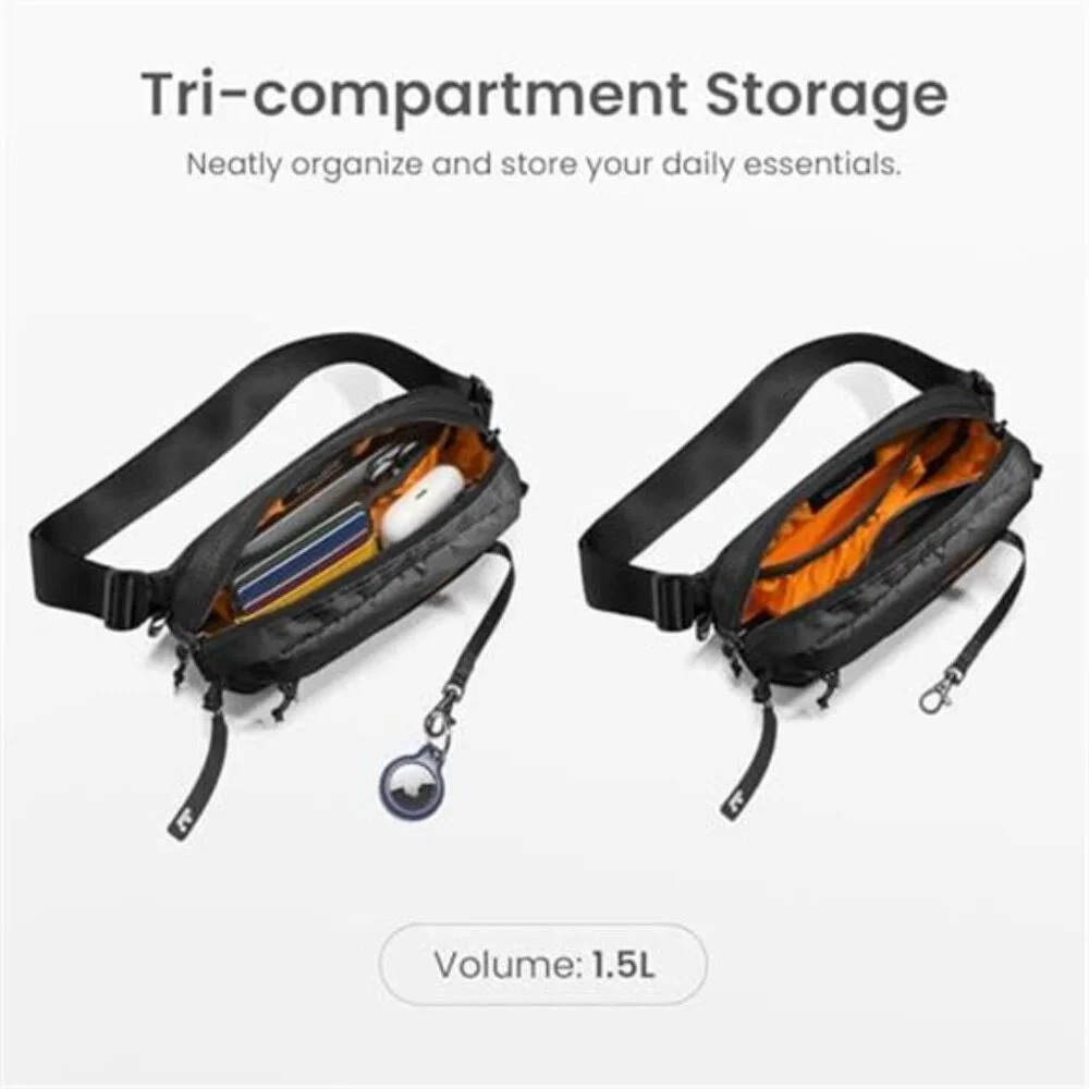 Water Resistant Sling Bag RFID Chest Bag Crossbody Waist Pack Travel Daily Use